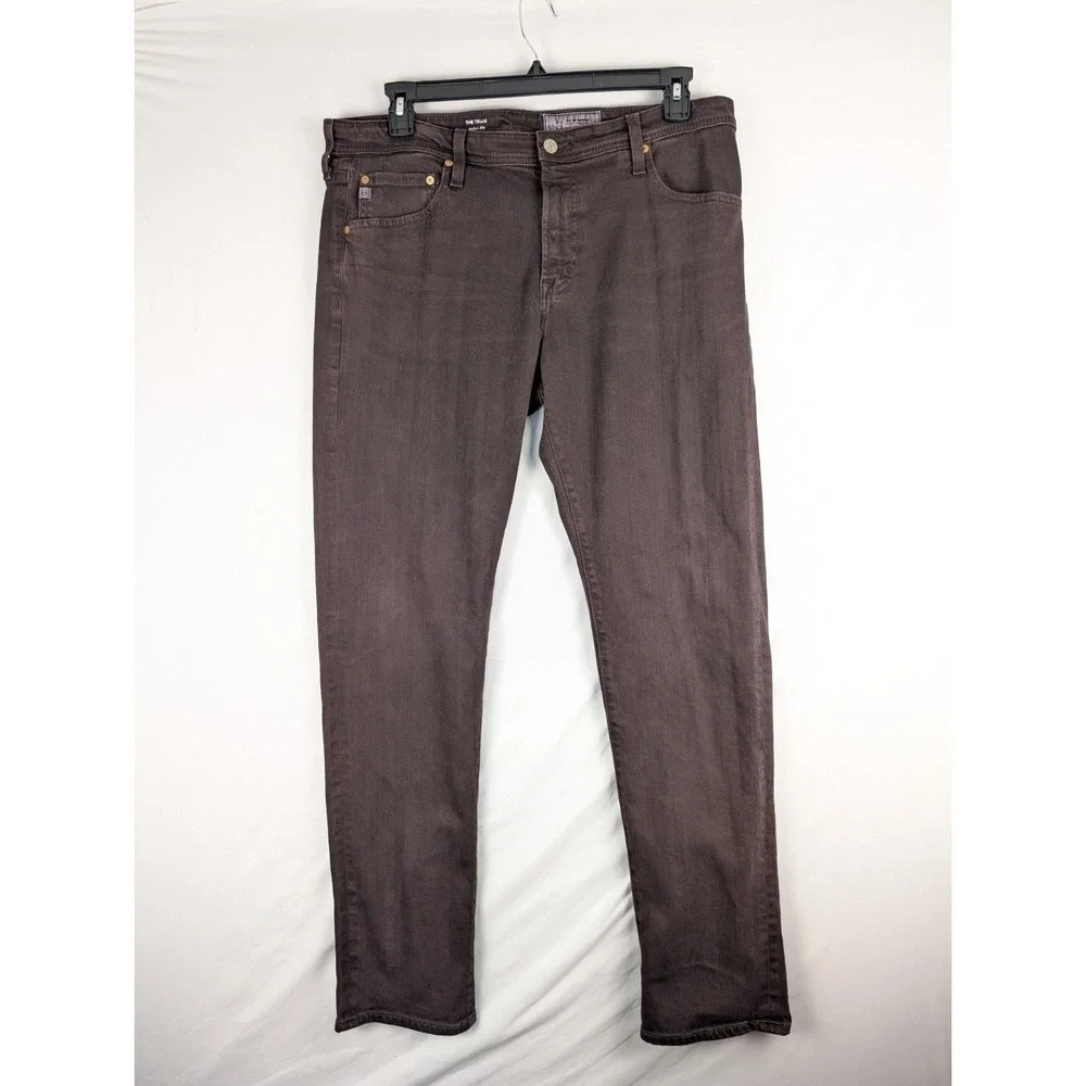 AG Adriano Goldschmied The Tellis Jeans Mens 36R Brown Modern Slim Fit Denim